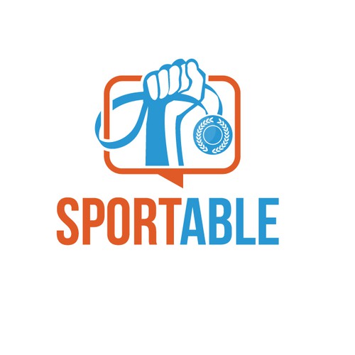 Athlete logo with the title 'Sportable logo design.'