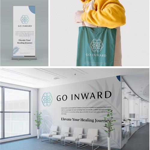 Yoga brand with the title 'Variations of logos for brain, plant, and abstract.'