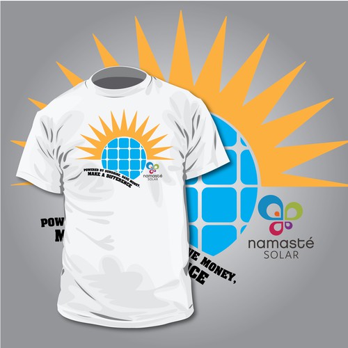 Environment t-shirt with the title 'Namaste Solar Concept 1'