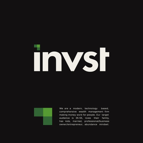 Investment logo with the title 'Simple wordmark design'