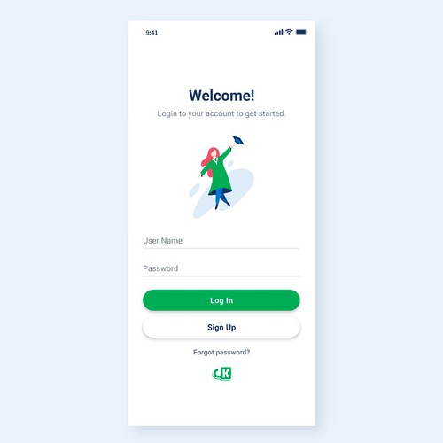 App illustration with the title 'Student illustration'