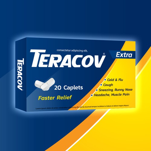 Packaging illustration with the title 'Teracov'