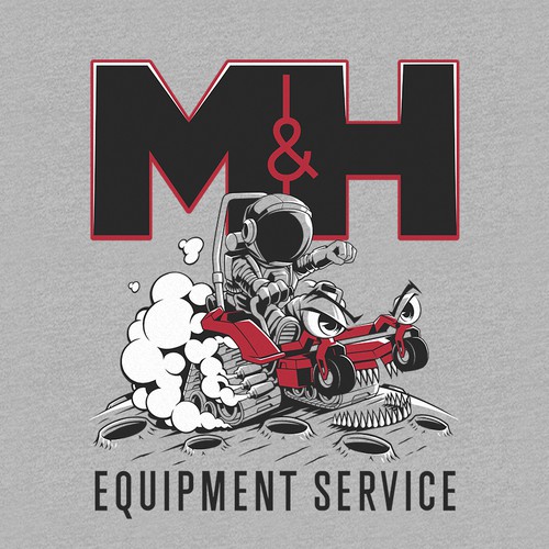 Classic illustration with the title 'Equipment Dealership T Shirt Design'