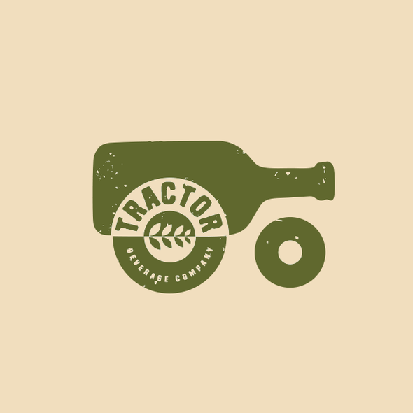 Tractor design with the title 'Crafting the Future: Design A Refreshed Tractor Beverage Co.'