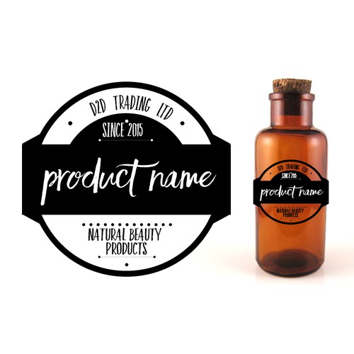 Apothecary logo with the title 'Modern logo with a vintage twist for a natural beauty product line'