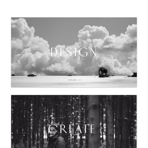 Architecture website with the title 'Website concept for interior designer'