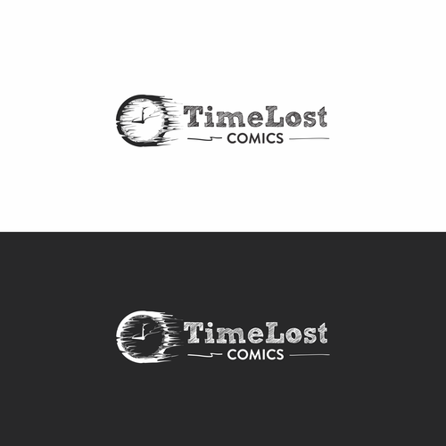 Comic logo with the title 'Time Lost Comics'