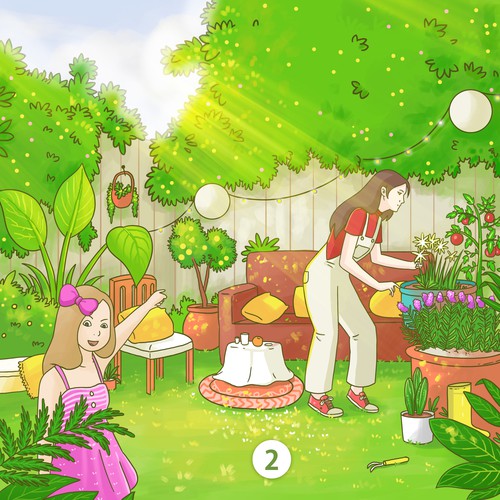 Cute artwork with the title 'What is in mommys garden '