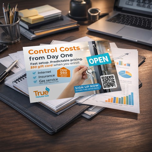 Mail design with the title 'Incentive postcard — acquisition mailing'