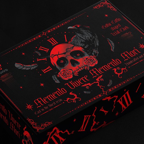 Clock design with the title 'Gothic Packaging for a Wall Clock'