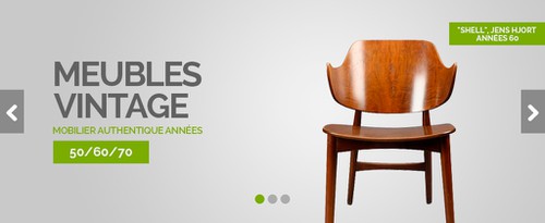 Chair design with the title 'Design Vintage Furniture Banner'