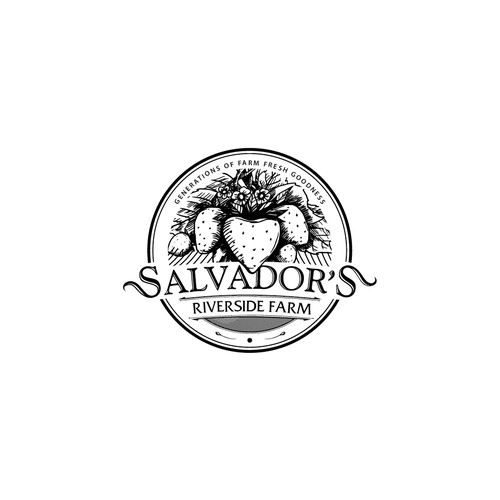 Sketchbook logo with the title 'Salvador's Riverside Farm'
