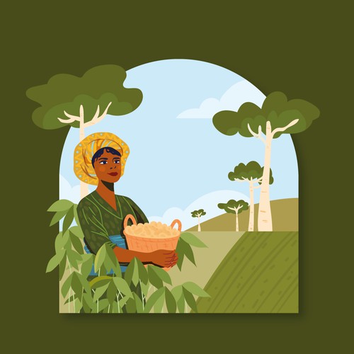 African design with the title 'Custome Illustrations for Fair Booth Design'