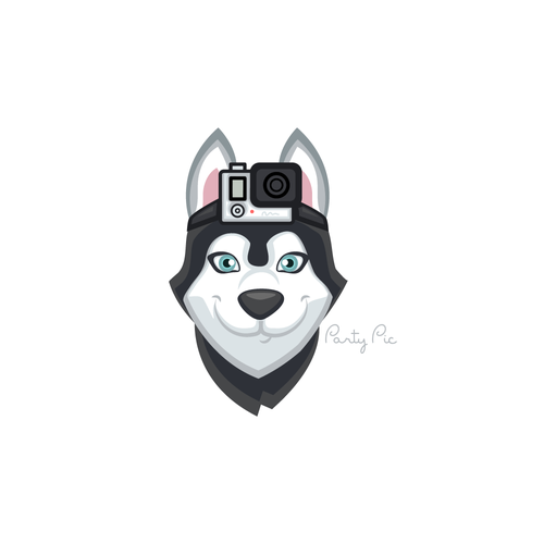 Husky design with the title 'Mascot Design for Party Pic'