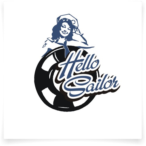 Navy design with the title 'Help Hello Sailor with a new logo'