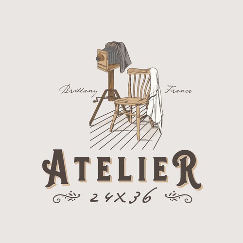 Chair design with the title 'Handmade photography logo'