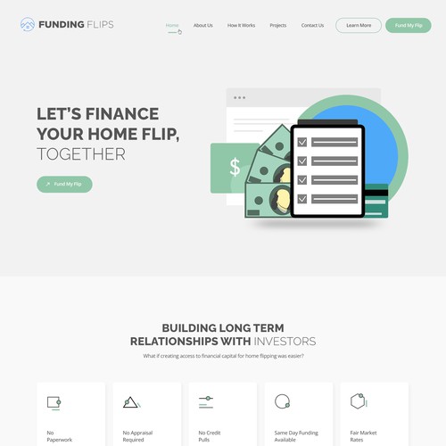 Flip design with the title 'Financial Lender'