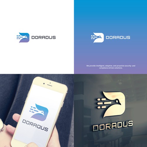 Intelligent design with the title 'Creative Creature Bird and Initial Logo for Security Company'