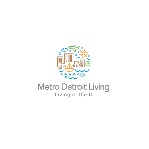 Lifestyle design with the title 'Metro Detroit Living'