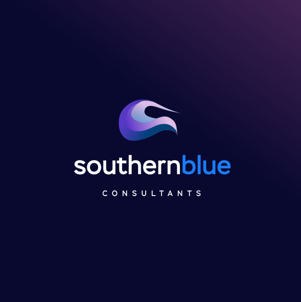 Blue and purple logo with the title 'Logo design for Southern Blue Consulting'