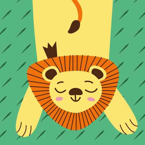 Cute animal illustration with the title 'Animal print for Playmat'