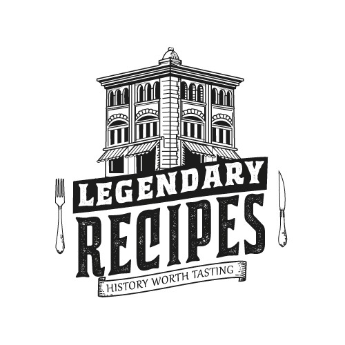 Recipe logo with the title 'logo for Legendary Recipes'