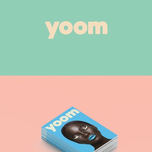 Magazine logo with the title 'Yoom brand identity'