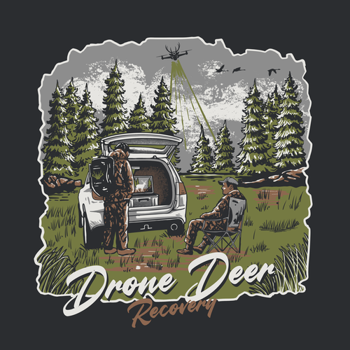 Deer t-shirt with the title 'DRONE DEER DESIGN'