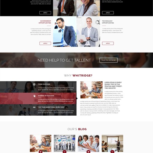 Company website with the title 'Whitridge Website (Home, Internal and Responsive)'