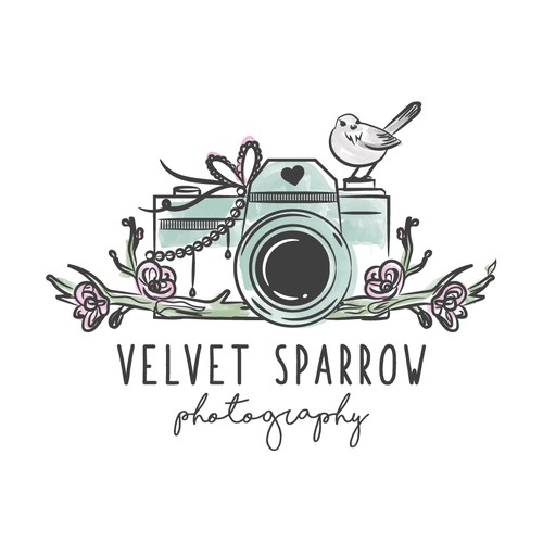 Camera logo with the title 'Velvet Sparrow'