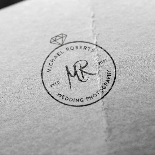 Ring logo with the title 'Wedding photographer logo concept'