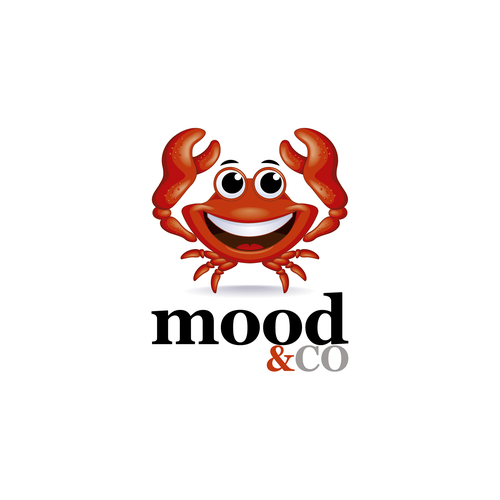 Artwork logo with the title 'Crab mascot - character design'