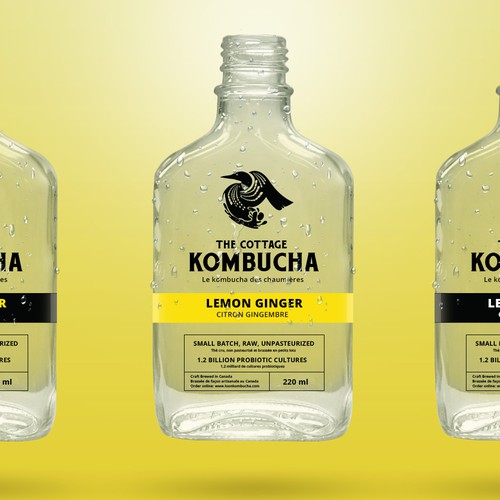 Kombucha label with the title 'Kombucha drink label'