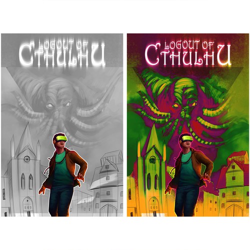 Horror artwork with the title 'Cthulhu (sketch)'