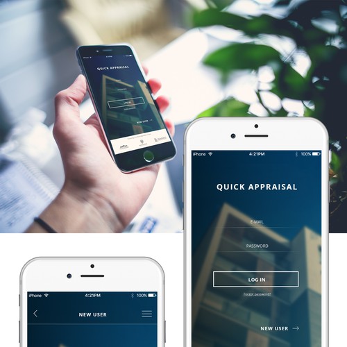 Solid design with the title 'Home Value Estimates App design. '