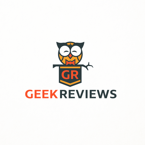Nerd logo with the title 'Geeky and Friendly Design for GeekReviews'