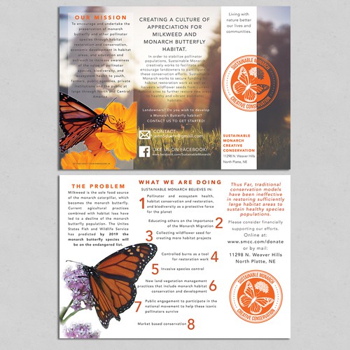 Butterfly design with the title 'Beautiful Orange Highlights Conservation'