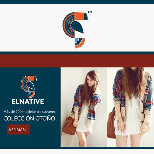 Pattern logo with the title 'Trendy logo for the hip and stylish ecommerce store "el native"'