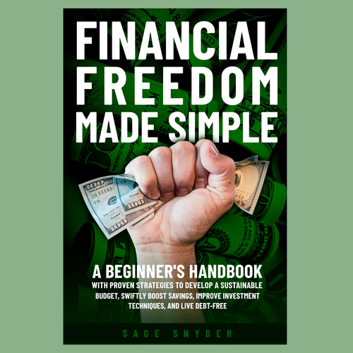 Budget design with the title 'Winner of a financial theme book cover contest'