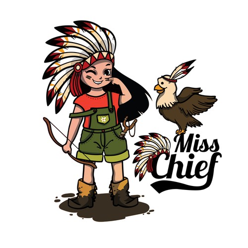 Girls' t-shirt with the title 'Young girl's "MissChief" T-shirt brand'