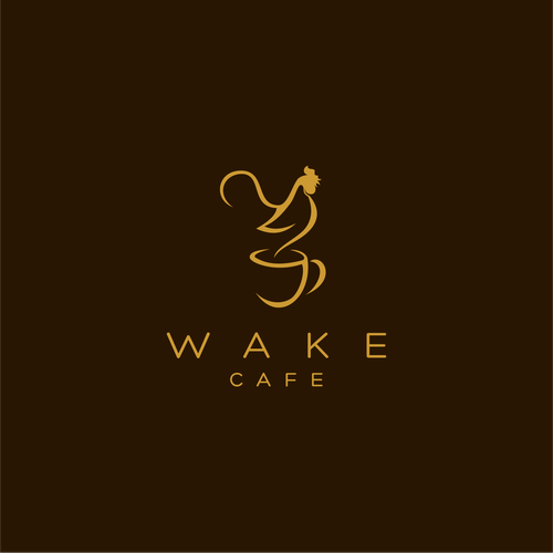 Am logo with the title 'wake coffee logo design'
