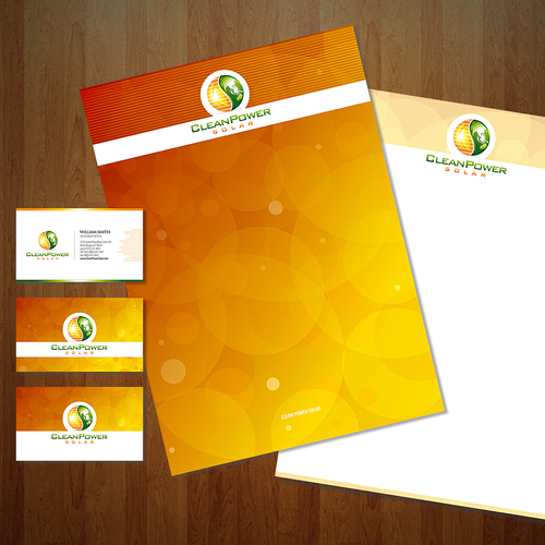 Solar design with the title 'Clean Power Solar : looking for an innovative logo'