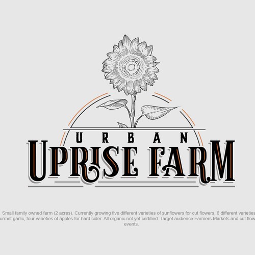 Vector logo with the title 'Logo concept for a hip oregon micro farm'