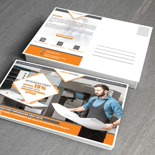 Mailchimp design with the title 'Postcard & Mailchimp Advertisement'