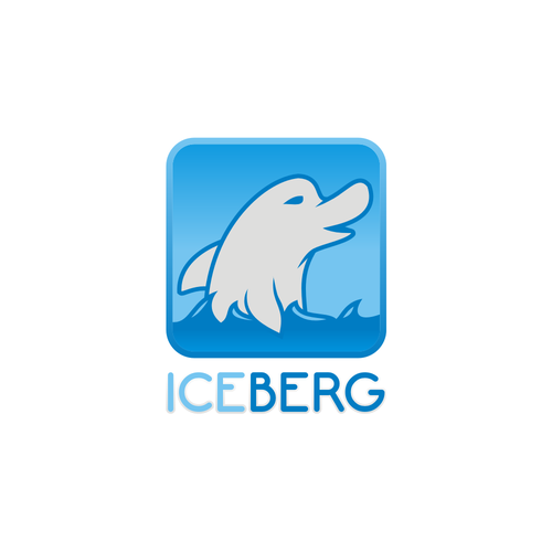 Ice design with the title 'ICEBERG LOGO'