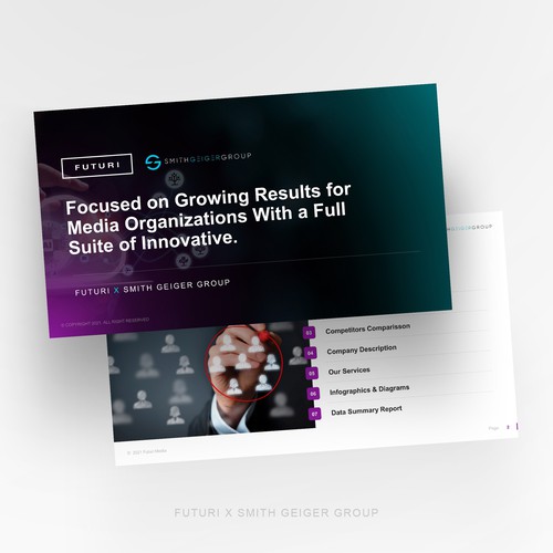 Report design with the title 'Research presentation template'