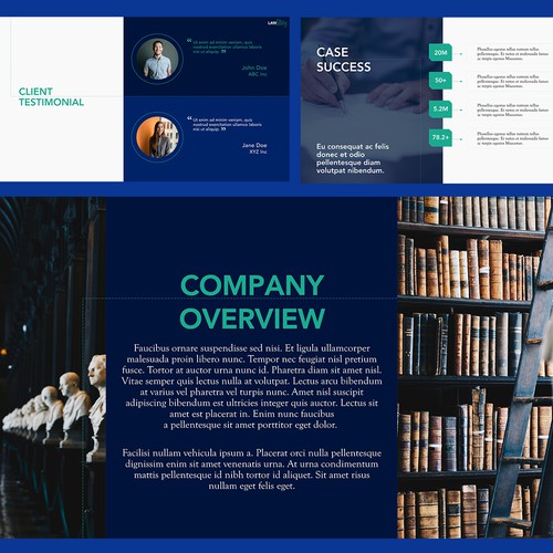 Layout design with the title 'Template Design for LawStory'