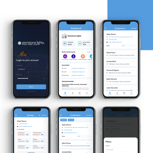 Screen design with the title 'Mobile app design screens'