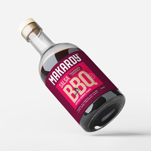 Barbeque packaging with the title 'BBQ Sauce Label Design'