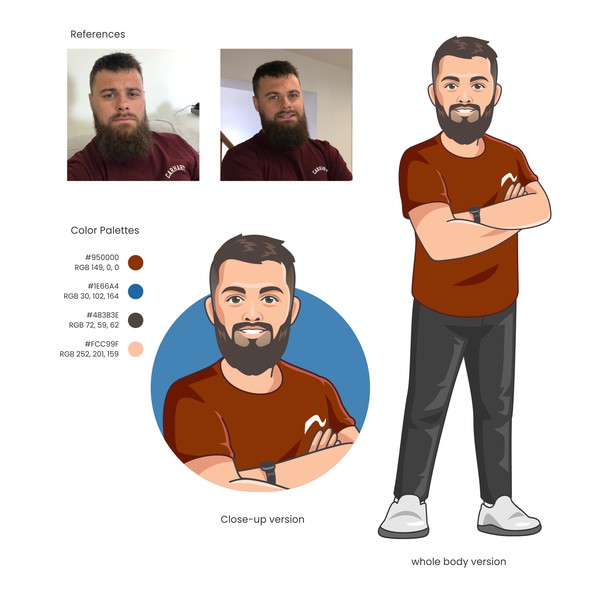 Beard illustration with the title 'Photo Avatar Design'